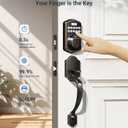 Veise Fingerprint Door Lock Set, Keyless Entry Door Lock, Front Handle Set, Electronic Keypad Deadbolt with Lever Handle, 2 Keys, Auto-Locking, One-time Codes, Easy to Install, Oil Rubbed Bronze