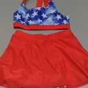 Cutemile Little Girls Two Piece Tankini Swimsuit Summer Boyshort Bathing Suit Beach Rash Guard Swimwear (5-6 Years, Stars and Stripes H of July)