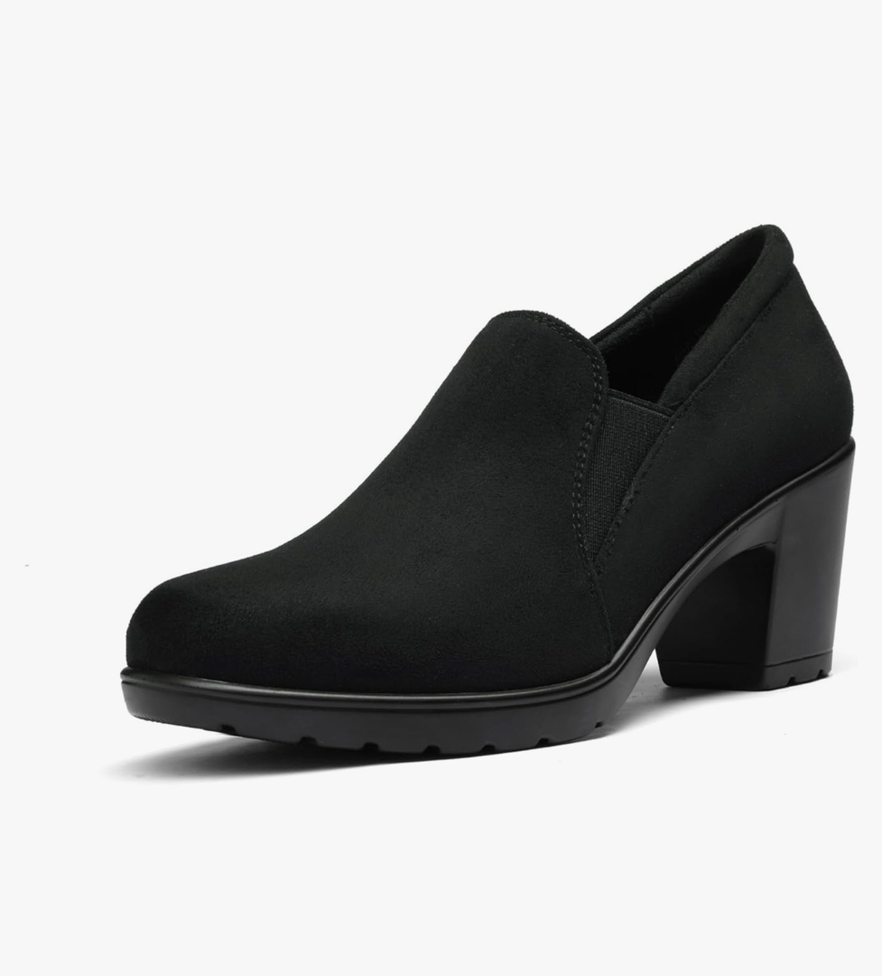 DREAM PAIRS Women's Low Chunky Block Heels Pumps Comfortable Slip-on Heeled Loafers Dress Work Shoes for Office Business 11