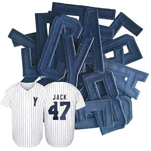 Baseball Jersey with Iron On Numbers & Letters Patch Set, Multi Size Baseball Jersey DIY Set, Iron On Letters for Clothing, DIY Jersey for Fans (Letter Set)