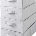 AYVANBER Decorative Storage Boxes for Organizing Clothes in a Dresser Collapsible Fabric Storage Bins Organizer Set with Handles for Bedding Clothes Toys Socks and More (Light Grey)