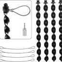 16.5" Ground Anchors Screw in with Power Nut Driver Drill Bit, 4 Pack Heavy Duty Spiral Trampoline Stakes Anchors High Wind with Steel Cable, Earth Anchors for Trampoline