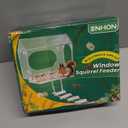 Enhon Wood Squirrel Feeder for Outside, Window Squirrel Feeder with Transparent Viewing, Ladders & Removable Front Panel, Funny Durable Carbonized Wooden Feeding Picnic Table for Chipmunk Peanut Corn