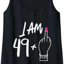Womens Women Bday I Am 49 Plus 1 Middle Finger For 50th Birthday Tank Top, Medium