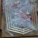 Gold Dining Room Chandelier with 4-Light Lantern Pendant Lights, Adjustable Height Modern Foyer Chandelier with Seeded Glass Shades