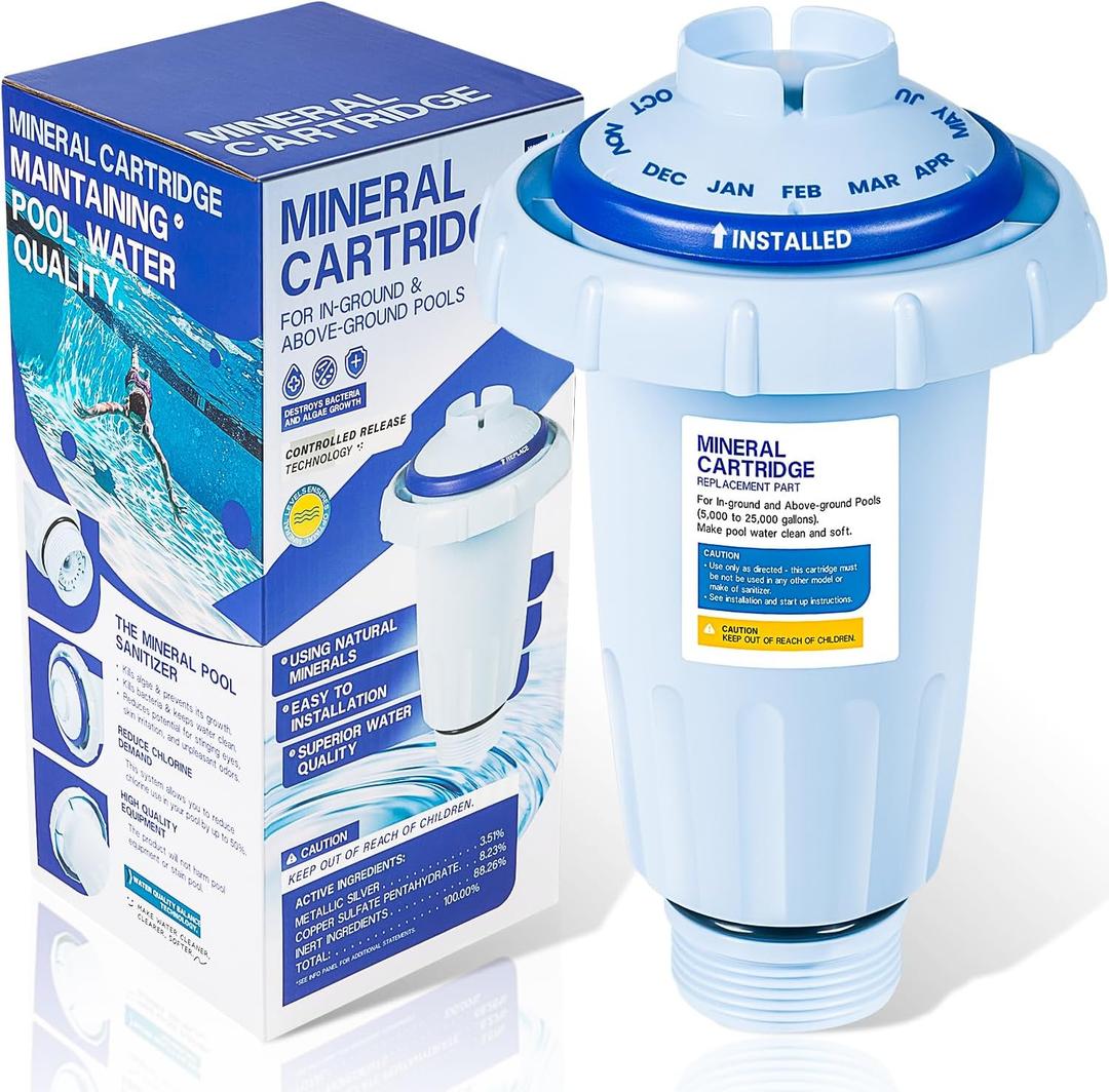 Replacement for Zodiac Nature2 Express Mineral Cartridge W28175 W26775 Vessel System W20176 W20171 W20086 W20080 In-Ground & Above-Ground Swimming Pools Up to 30,000 Gallons New Upgraded