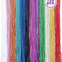 Mardi Gras Beads，120Pcs Bead Necklace 12 Colors 33" Colored Beads Bulk Necklace，Throw-Ins Christmas Pirate Carnival Party Costume Accessories Bulk Party Gifts Women Men