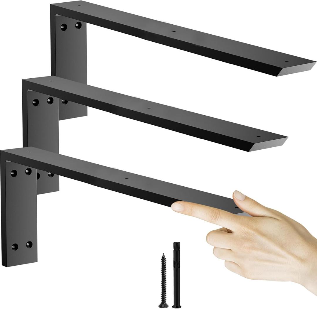 Countertop Support Bracket 20 inch 3 Pack (3/8" Thick),Premium Heavy Duty Granite Countertop Brackets 20"x8"x2.5",Shelf L Bracket Mantel Corbels for Quartz,Wood,Concrete and Laminate Countertops