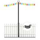 Queension 10FT Deck String Light Poles for Outdoor String Lights for Garden, Backyard, Patio Lighting Stand for Parties, Bistro & Weddings, 1 Pack