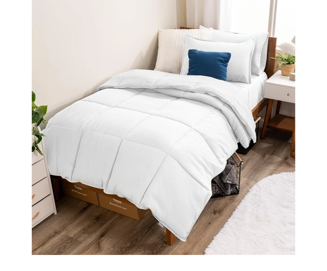 Bare Home Comforter Set - Ultra-Soft - Goose Down Alternative - Premium 1800 Series - All Season Warmth (Twin/Twin XL, White