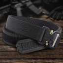 2 x AIKATE Men's Tactical Belt, Heavy Duty 1.5' Nylon Battle Belt with Quick Release Aluminium Buckle, Black, S-XL (Large)