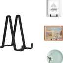 Artliving Plate Stands for Display - Plastic Easel Stand Plate Holder Display Stand Picture Frame Stand for Pictures | Photo|Decorative Plate |Dish | Tabletop Art - 6 inch-Black, Pack of 9