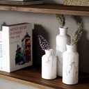 Creative Scents White Marble Look Vases Home Decor - Vase Set of 3 - Perfect for Holding Pampas Grass, Dried/Fresh Flowers, Vases for Your Kitchen, Bedroom, Office, Living/Dining Room, or Shelf Decor, 
2.95"L x 2.95"W x 10"H