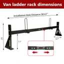 hightall Van Ladder Rack,Adjustable Length 50-61" Van Roof Rack with Cargo Stoppers,Compatible with Ford Transit150/250/350,Enclosed Trailer,Drilling Required