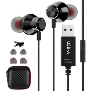 USB Headset with Microphone for PC, Noise Cancelling Computer Headphones for Laptop/ 8.2 FT, Lightweight PC Earbuds with Audio Controls & Mute Function for Office Live Broadcast Gaming Headset