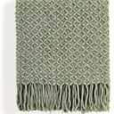 CREVENT Farmhouse Boho Knitted Throw Blanket for Couch Sofa Chair Bed Home Decoration, Soft Warm Cozy Light Weight for Spring Summer Fall (50''X60'' Sage Green)