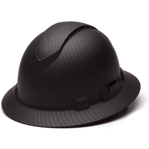 Pyramex Ridgeline Full Brim Hard Hat 4 Point Ratchet Vented Matte Black Graphite Pattern