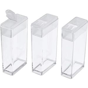 FASHEWELRY 100Pcs Plastic Flip Top Seed Bead Small Storage Containers 2x1 Rectangle Transparent Clear Box Package Candy Favor Empty Box Organizers