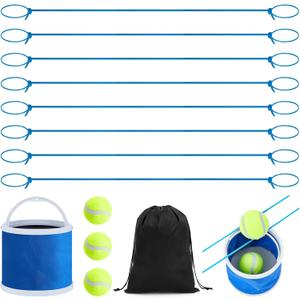 Soulchen 13 Pcs Team Building Game with Buckets and Balls Set Family Fun Group Games Challenge Outdoor Team Building Activities for Game Sports Day Activity Family Night or Party (Blue)
