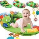 Tummy Time Pillow Mat for Baby, Detachable Caterpillar Play Mat for Newborns,Play Mat with Soft Baby Toys, Christmas Gifts for Babies Boy Girl