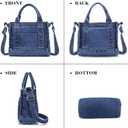 AOCINA Denim Purse Jean Tote Bag for Women Crossbody Shoulder Weekend Bags Denim Purses and Handbags for Women