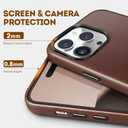 Genuine Leather Case for iPhone 13 Pro Max 6.7 inch, Compatible with MagSafe, Oil Wax Top-Grain Leather, Metal Buttons and Camera Bezel