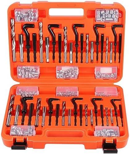 HORUSDY 300-Piece Thread Repair Kit, Metric & SAE, HSS Drill Repair Kit, Metric: M5 M6 M8 M10 M12 | SAE: 1/4" 5/16" 3/8" 7/16" 1/2"
