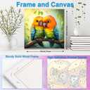 Artunion Framed Paint by Numbers Kit for Adults Beginners & Kids Ages 8-12,Couple Bird Paint by Number with Frame,Birds in Love Animal Paint by Numbers Kit on Canvas 10 * 10 Inch Without Easel (ZXT-320-F)