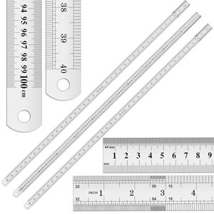 EBOOT 3 Pack 40inch Metal Rulers, Imperial Metric