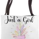 Just A Girl Who loves Crystals Gemstone Healing Crystal Tote Bag (16 inches)