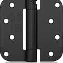 Haidms 3 Pack Self Closing Door Hinges 4 Inch Black Spring Hinge with 5/8" Radius Corner Residential & Heavy-Duty Door Hardware Adjustable Tension Spring Loaded Door Hinges for Exterior Door