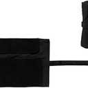 Enyuwlcm Canvas Stationery Handmade Foldable Rollup Pencil Case Travel Pen Holder Wrap Black