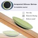 Fhiny 4PCS Cat Food Bowl,6" Ceramic Cat Dishes with Silicone Bottom Shallow Whisker Fatigue Kitten Texture Plates Set for Indoor Cats Non-Slip Wide Kitten Whisker Friendly Bowls, Beige & Green