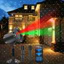 Christmas Projector Lights Outdoor, Waterproof Christmas Laser Lights Outdoor with Remote, Landscape Spotlight Red and Green Star Show, Laser Projection for Garden House Decor Holiday Xmas Decoration