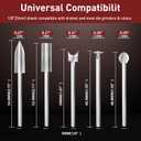 Wood Carving Drill Bits Set Compatible with Dremel Rotary Tool 7 Pcs Engraving Drill Accessories Bit Wood Crafts Grinding Woodworking Tool with 1/8 Shank for DIY Carving Drilling Micro Sculpture