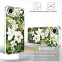 Compatible with iPhone 17 Air Case Card Holder for Women Cute Design,Wallet Phone Cases Transparent Cool Kawaii Protective (Clear Green Flowers Tropical Jungle)