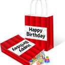 2 x 12 pcs Pixel Themed Goodie Bags with Haddle, Party Favor Gift Bags, Kraft Paper Candy Treat Bag for Birthday Decorations & Party Supplies