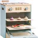 ROBUD Wooden Kids Oven Toy with Cupcakes, Pizza & Kitchen Accessories | Realistic wooden kids oven with cupcakes, pizza, and tray, inspiring creative pretend cooking play for boys and girls