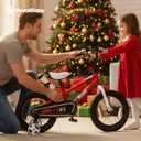 RoyalBaby Freestyle Kids Bike, 12 Inch with Training Wheels, Red