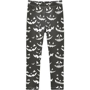 Halloween Pumpkin Black Printed Girls Toddler Leggings Kids Athletic Tights Pants Ankle Length S