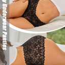 ALL OF SHE Sexy Underwear Panties for Women Cheeky V Waist Lace Boyshorts Lingerie Plus Size Underwear Gift Wife Women 5 Pack (M)