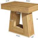 Tribesigns 24" Modern Side Table, 2-Tier Narrow Wooden End Table with Trapezoid Base, Farmhouse Small Nightstand for Living Room, Bedroom, Natural Wood Color
