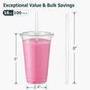 AOZITA [100 Sets] 16 oz Clear Plastic Cups With Lids and Straws, Disposable Cups With Lids for Iced Coffee, Smoothie, Milkshake and Cold Drinks (New-16-100)