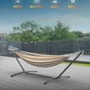 Double Hammock with Stand for 2 Person, 600 lb Capacity, Coffee