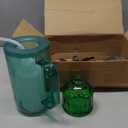 Set of 7 6.3'' Vintage Glass Plant Mister Modern 1.2l Long Spout Watering Can Squeeze Bottle Soil Moisture Meter 3 Pcs Hand Planting Tools for Indoor Outdoor Gardening Potted Flower, Green