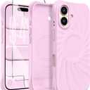 Magnetic for iPhone 17 Case, Compatible with MagSafe, [Integrated Silicone Camera Control Cover] [Screen Protector], 2X MIL-STD Drop Protection Shockproof Phone Case 6.3 inch, Primrose Pink