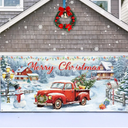 Blosssound Christmas Garage Door Cover 7 x 16 Ft Garage Door Banner Merry Xmas Decorations Outdoor Large Christmas Backdrop Xmas Decor