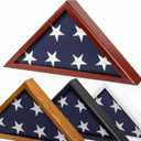 Glass Front Flag Display Case for Burial Flag - Wall Mounted 9.5 X 5 Feet Flag Box for American Veteran Flag and Folded Flag Display - Ideal for Honoring Military Service (Mahogany)