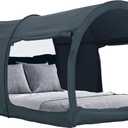 Bed Tent Dream Tents Bed Canopy Shelter Cabin Indoor Privacy Warm Breathable Pop Up Twin Size for Kids and Adult Patent Pending(Mattress Not Included) (Pitchblack)
