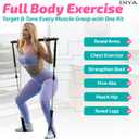 Pilates Bar Kit with Resistance Bands 140 lbs Adjustable Portable Home Gym Workout Equipment for Women & Men Full Body Fitness Bar for Legs, Glutes, Arms, Core & Back
